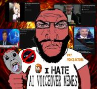 2soyjaks ack ai_generated angry anime arm artificial_intelligence balding barack_obama beard closed_mouth clothes earless fire fist forehead_lines forehead_wrinkles glasses grey_skin hair hell i_hate meme neco_arc oh_my_god_she_is_so_attractive open_mouth pokemon progressive punisher_face red_skin screenshot soyjak subvariant:science_lover t-shirt text tshirt tucker_carlson vaporeon variant:bernd variant:markiplier_soyjak wholesome youtube youtuber // 1017x935 // 984.1KB