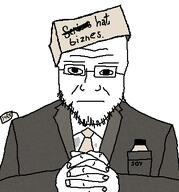 business clasped_hands clothes deformed fingers glasses low_effort low_resolution neutral original_content price_tag serious_hat soylent_bottle stain stubble suit tagme_new_variant // 341x366 // 22.8KB