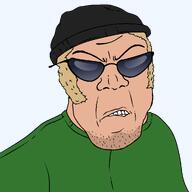 accessory angry beanie beard blond closed_mouth clothes enemy full_head glasses goon goon_(lego_batman_the_videogame) green_shirt grin hair hat lego_batman_the_videogame shades teeth teeth_showing transparent_background variant:feraljak video_game white_skin // 1025x1025 // 36.2KB