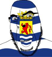 animal crown flag flag:zeeland full_head glasses hair lion looking_at_you netherlands open_mouth smile soyjak stubble teeth variant:cobson zeeland // 775x849 // 113.9KB