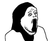 clothes hijab open_mouth soyjak stubble variant:unknown // 631x475 // 14.5KB