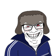 albino albino_eyes albinoid clothes cyborg cyborg_(user) freckles glasses hat laughing meta:namefags meta:self_insert subvariant:feralgrin teeth track_suit transparent_background ushanka variant:feraljak // 1280x1280 // 127.7KB