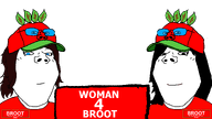 IT2GB blue_eyes broot broot_2026 brootal brootism brootist brown_hair campaign cap clothes female girl hair hat leaf logo long_hair ponytail propaganda red_shirt series:administ_soyjaks sign smile stubble subvariant:gapejak_female subvariant:wholesome_soyjak transparent_background variant:gapejak variant:impish_soyak_ears woman // 1920x1080 // 61.2KB