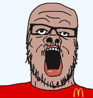 amerimutt clothes mcdonalds red_lips red_shirt template variant:a24_slowburn_soyjak // 1024x1068 // 30.8KB