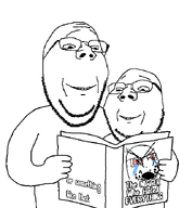 arm book book_cover cover crying drawing father glasses hand holding_book invested object page reading reding smile son stubble subvariant:wholesome_soyjak subvariant:wholyjak text the_nigger_who_hates_everything variant:cryboy_soyjak variant:gapejak // 594x690 // 19.0KB