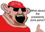 amerimutt brown_mustache brown_stubble clothes ear fat finger glasses hand hat joe_biden mustache neck nose open_mouth qanon red soyjak stubble sunglasses teeth text tshirt variant:soymutt yellow_teeth z_(russian_symbol) // 600x431 // 291.0KB