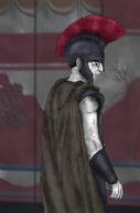 accessory armor art background blur blurred_background cape classical_art_parody ear eyebrows full_body glasses hair hand helmet looking_to_the_right muscles neutral painting photo robe roman roman_empire roman_legionary_helmet shading shadow side_profile the_odyssey variant:chudjak // 1936x2918 // 4.6MB