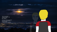 back background city clothes cloud front_facing glasses irl_background nate nate_higgers night reflection stubble text variant:soyak wholesome wordswordswords yellow_hair // 3840x2160 // 10.4MB
