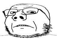 alternate angry glasses soyjak squished stubble variant:gapejak // 572x390 // 42.1KB
