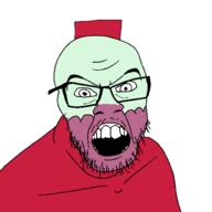 angry benson cartoon cartoon_network glasses gumball_machinel objectsoy open_mouth regular_show soyjak stubble variant:feraljak // 1500x1500 // 411.4KB