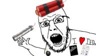 anarchism arm bomb book comic dynamite explosive glasses hand i_heart ied improvised_explosive_device open_mouth pipe_bomb stubble text variant:yurjak // 768x442 // 87.1KB