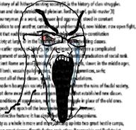 angry bloodshot_eyes crying glasses large_eyebrows meme open_mouth red_eyes soyjak stubble text variant:soyak wordswordswords // 649x623 // 134.6KB