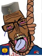ack angry artist:Hamas_2 award beard bloodshot_eyes blue brown_skin china clothes crying dead european flag flag:china flag:serbia glasses half_open_mouth hat kosovo mutt pins red red_eyes rope sajkaca serbia shitskin star_(symbol) subvariant:euromutt suicide sweater teeth tongue variant:markiplier_soyjak // 594x797 // 314.2KB