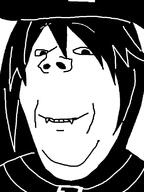 chlomaki clothes fangs funamusea hair hat smile subvariant:wholesome_soyjak variant:gapejak // 600x800 // 13.8KB