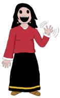 cartoon girl olive_oyl popeye red_shirt toon variant:soytan woman // 1352x2196 // 202.1KB
