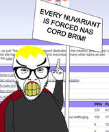 abortion angry clenched_teeth glasses hair nate nate_higgers nuvariant open_mouth pointing sign soyjak stubble teeth text transparent transparent_background variant:abortion_lover // 794x960 // 337.0KB