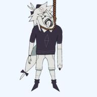 ack an_hero clothes fpe fundamental_paper_education gook hair hand hanging horn oliver oliver_(fundamental_paper_education) open_mouth pencil polo_shirt ribbon rope self_insert shoe tongue tongue_out variant:bernd variant:gapejak // 2048x2048 // 64.4KB