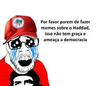 angry brazil cap che_guevara clothes communism crying fernando_haddad glasses hair hat he_will_always_be_a_gem jacksepticeye landless_workers'_moviment looking_at_you mustache open_mouth portuguese_text red_cap red_hat red_shirt soyjak stubble teeth template text variant:feraljak youtube // 960x847 // 109.9KB