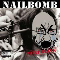 album_cover bloodshot_eyes crying female glasses gun metal_(music) music nailbomb_(band) open_mouth point_blank soyjak stubble template thick_eyebrows variant:cryboy_soyjak // 640x640 // 501.1KB