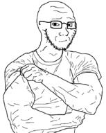arm buff clothes fitness muscles muscular_male smile smug stubble variant:soyak // 700x876 // 19.8KB