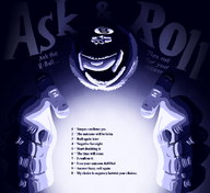 8 8_ball ball closed_mouth dark darkness eyebags hand light lighting looking_at_you magic_8_ball no_body number shading smile subvariant:impish_ball text variant:impish_soyak_ears wrinkles // 1556x1424 // 1.4MB