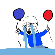 balloon bloodshot_eyes clothes cry_me_a_river glasses hand holding_object open_mouth shoe soyjak stubble variant:soyak // 672x561 // 61.4KB