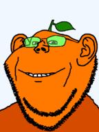 food froot fruit glasses looking_at_you orange orange_skin smile stubble tinted_glasses variant:impish_soyak_ears // 598x800 // 26.3KB