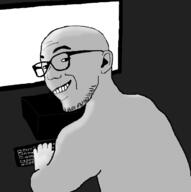 computer glasses ominous smile soyjak stubble variant:zoomer_on_computer // 696x701 // 42.9KB