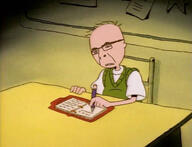 cartoon clenched_teeth closed_mouth desk diary doug glasses hair nickelodeon paper pencil soyjak sweater variant:cobson white_skin // 625x479 // 72.5KB