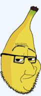 banana food fruit glasses series:fruiterz! smile smug soyjak stubble variant:smugjak // 554x1300 // 36.6KB