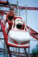 arm distorted excited glasses hand hands_up irl irl_background open_mouth rollercoaster soyjak stubble variant:excited_soyjak // 863x1291 // 1.0MB