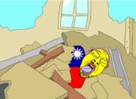 country crying dead earthquake flag glasses hair hanging open_mouth purple_hair rope rubble soyjak suicide taiwan tongue tranny variant:bernd yellow_skin yellow_teeth // 2678x1959 // 1011.8KB