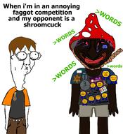 Soyjak_forum autism award badge brown_hair brown_skin brown_troonjak clothes dan discord esl faggot flag:minor_attracted_person judaism jude kike mascot meme nate nigger oneshot reddit shroom spongebob_squarepants squidward variant:bernd variant:soyak // 1054x1155 // 390.5KB