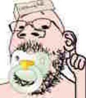 baby babyjak beard binky caca clothes compressed ear finger hat listening listening_hat variant:gapejak // 105x120 // 3.0KB