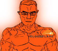 chud cloudflare glasses glowing looksmax muscles orange subvariant:muscular_chud transparent_background variant:chudjak vein // 1059x929 // 97.5KB
