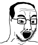 1soyjaks balding beard excited forehead_lines fusion glasses mouth_open open_mouth series:fusionjaks stubble subvariant:chudjak_soy teeth thick_eyebrows transparent_background variant:chudjak variant:soyak // 645x770 // 22.7KB