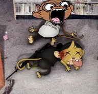 animal columbine dead dead_body ear gun lips monkey open_mouth rocket_monkeys tail twitter variant:poo_poo_test x xitter xitter_drama // 1169x1118 // 250.0KB