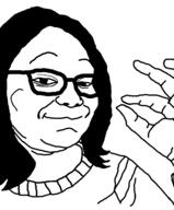closed_mouth female feminist glasses hair hand meta:tagme pinching smug soyjak variant:soygirl variant:unknown // 1057x1279 // 37.7KB