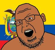 brown_skin country ear ecuador flag glasses open_mouth soyjak stubble variant:shotjak // 569x517 // 191.7KB