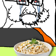 chewing crying dan eating pasta soyjak table variant:cryboy_soyjak waiter warrior-z_(user) // 1022x1920 // 554.4KB