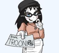 art bloodshot_eyes crying drawfag drawgod drawing holding_object open_mouth paper rope smug soyjak suicide tongue troon variant:bernd variant:soytan // 1206x1080 // 77.3KB