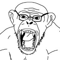animal arm ear glasses monkey open_mouth soyjak stubble template variant:monkeyjak // 852x852 // 32.6KB