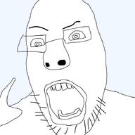 antialiased bald eyebrows glasses series:cobson_killerz soyjak stubble variant:cobson // 721x720 // 97.5KB