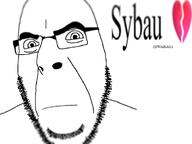 bald broken_heart closed_mouth glasses looking_at_viewer looking_at_you meme neutral stubble sybau variant:cobson white_background // 994x747 // 208.3KB