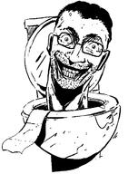 drawing ear glasses grin insane monochrome ominous skibidi_toilet smile stubble teeth toilet toilet_paper variant:unknown // 536x678 // 46.1KB