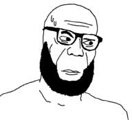 bald basketball beard closed_mouth eyebrow_raise glasses lebron_james meta:tagme nervous side_eye sweating variant:lebron worried // 1012x922 // 20.7KB