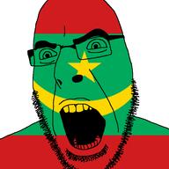 angry country flag flag:mauritania glasses mauritania open_mouth soyjak stubble variant:cobson // 721x720 // 26.7KB