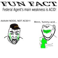 acid arm atf cap clothes crying ear eating federal_agent hat holding_object open_mouth stubble text trend:glowie variant:impish_soyak_ears variant:rupturejak // 1000x1000 // 249.1KB