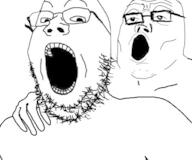 2soyjaks gay glasses hand open_mouth sex soyjak stubble variant:gapejak variant:tony_soprano_soyjak // 509x423 // 42.7KB