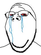 bloodshot_eyes crying no_mouth soyjak stubble subvariant:wholesome_soyjak variant:gapejak // 600x800 // 27.5KB